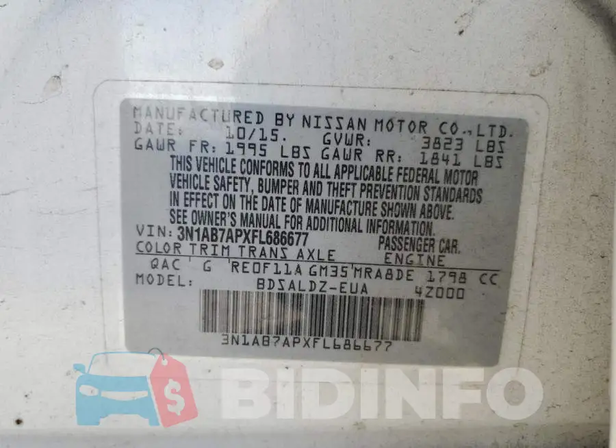 3N1AB7APXFL686677 Photo# 12