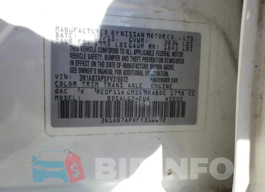 3N1AB7APXFY316672 Photo# 12