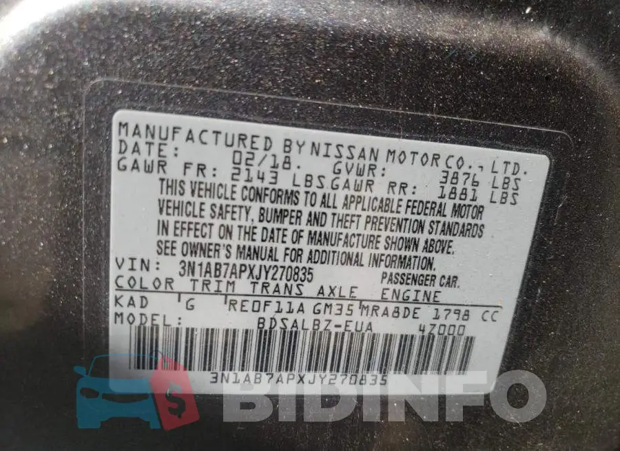 3N1AB7APXJY270835 Photo# 13