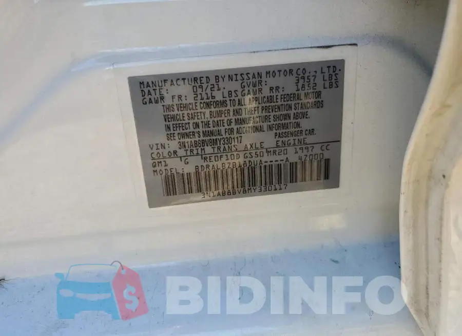 3N1AB8BV8MY330117 Photo# 13