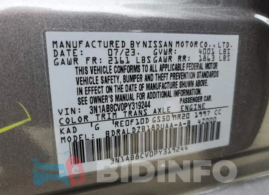 3N1AB8CV0PY319244 Photo# 13