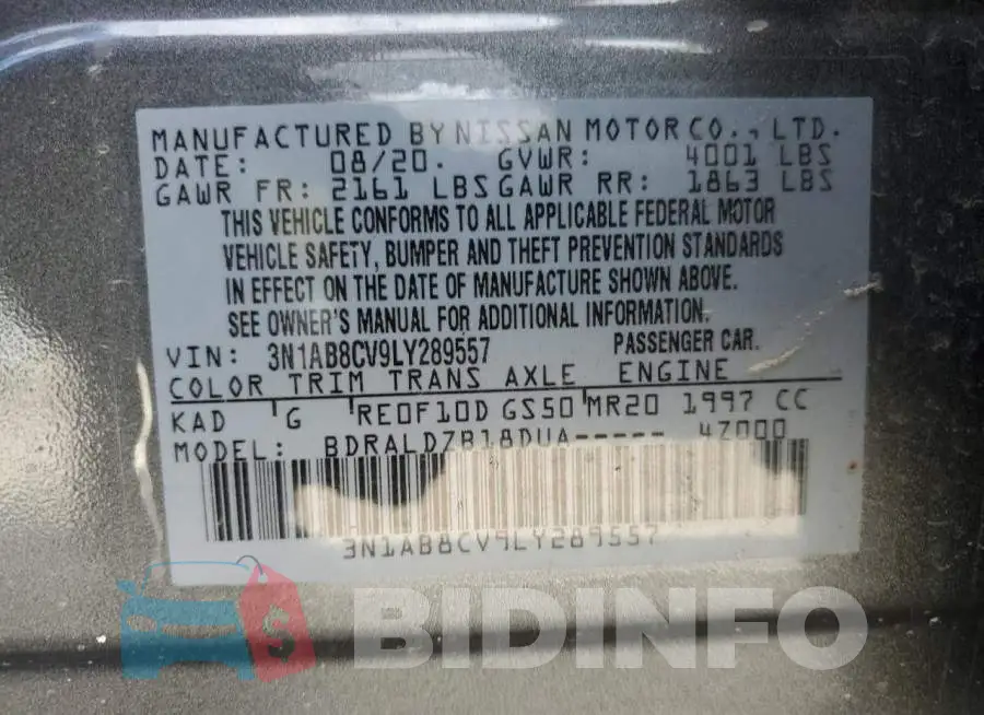 3N1AB8CV9LY289557 Photo# 12