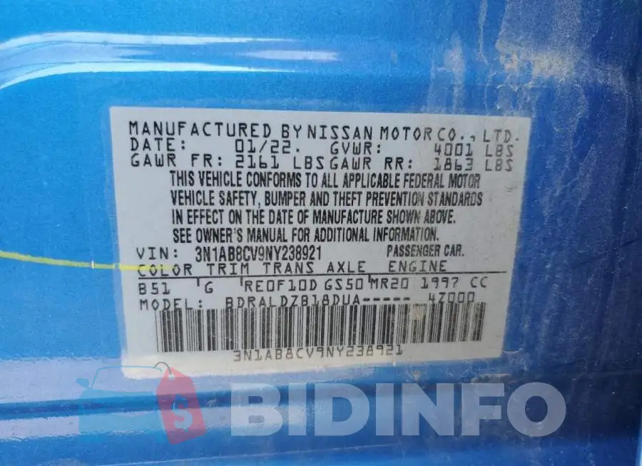 3N1AB8CV9NY238921 Photo# 13