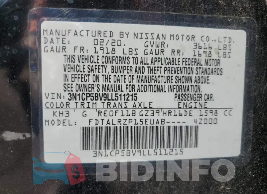 3N1CP5BV9LL511215 Photo# 13