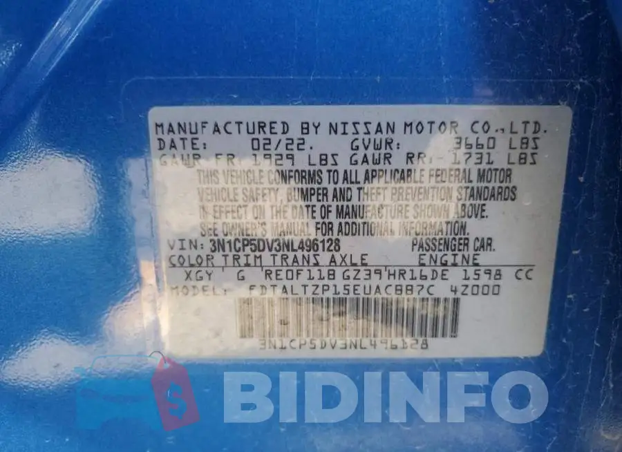 3N1CP5DV3NL496128 Photo# 12