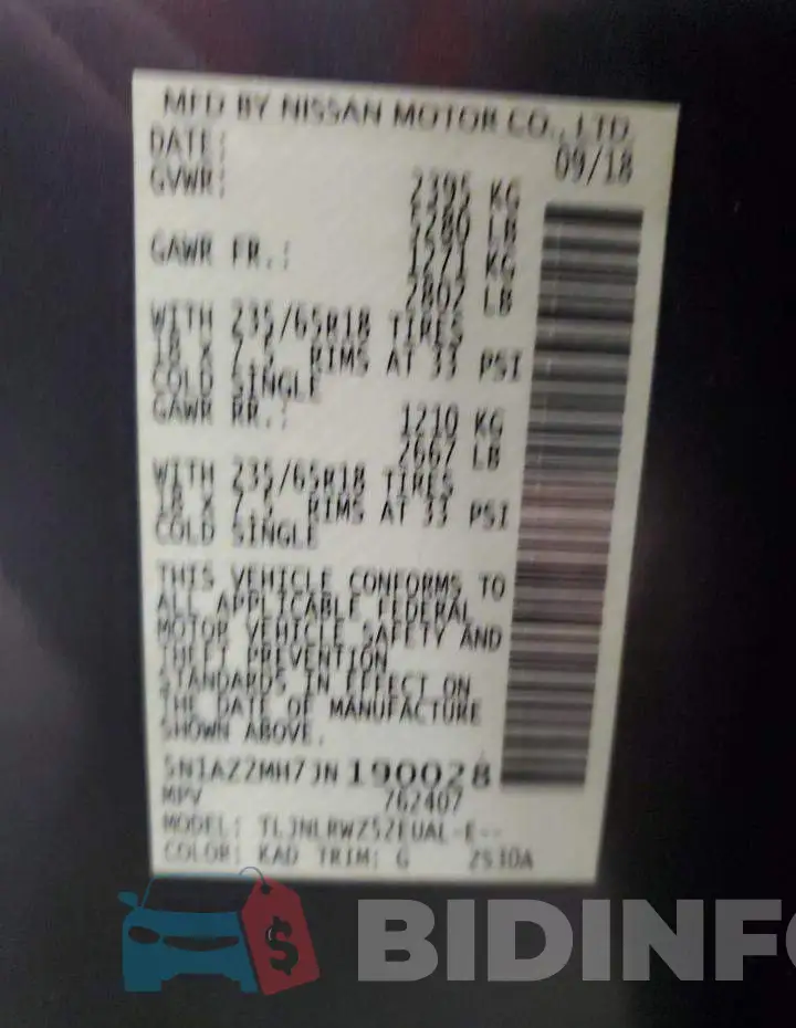 5N1AZ2MH7JN190028 Photo# 12