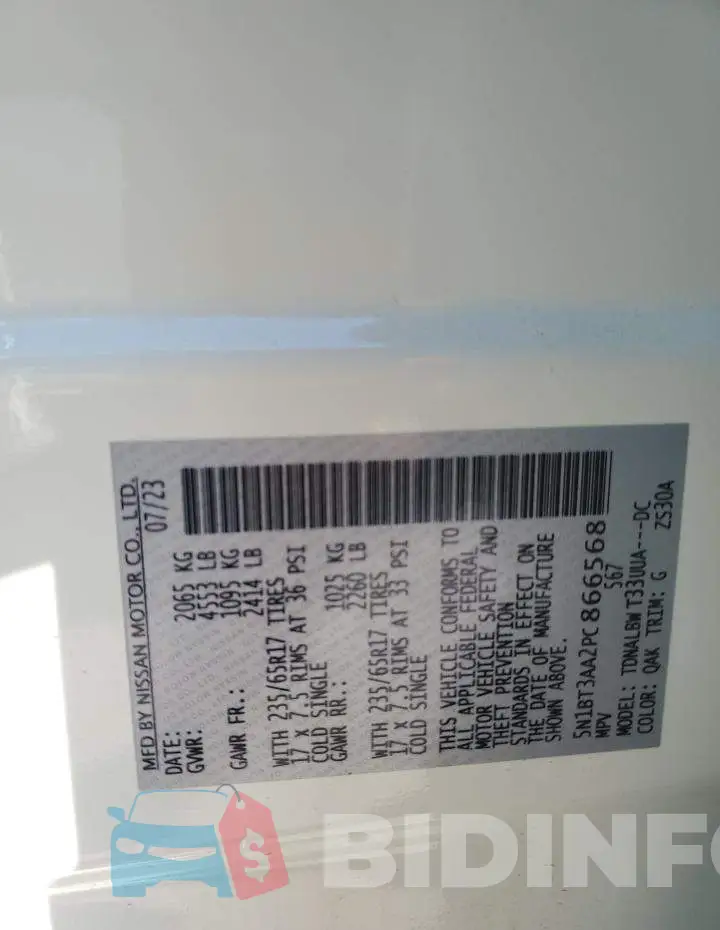 5N1BT3AA2PC866568 Photo# 12