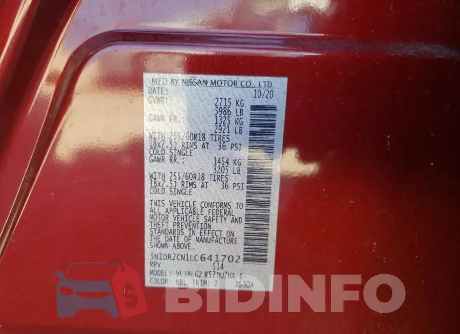 5N1DR2CN1LC641702 Photo# 14