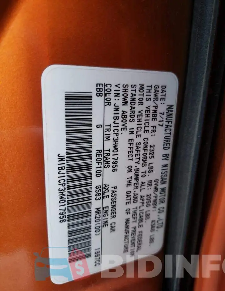JN1BJ1CP3HW017956 Photo# 12