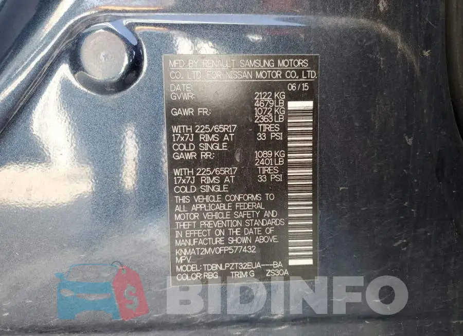 KNMAT2MV0FP577432 Photo# 13