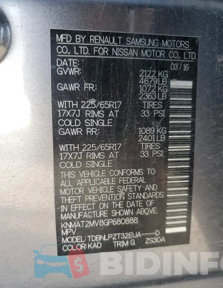 KNMAT2MV8GP680888 Photo# 13