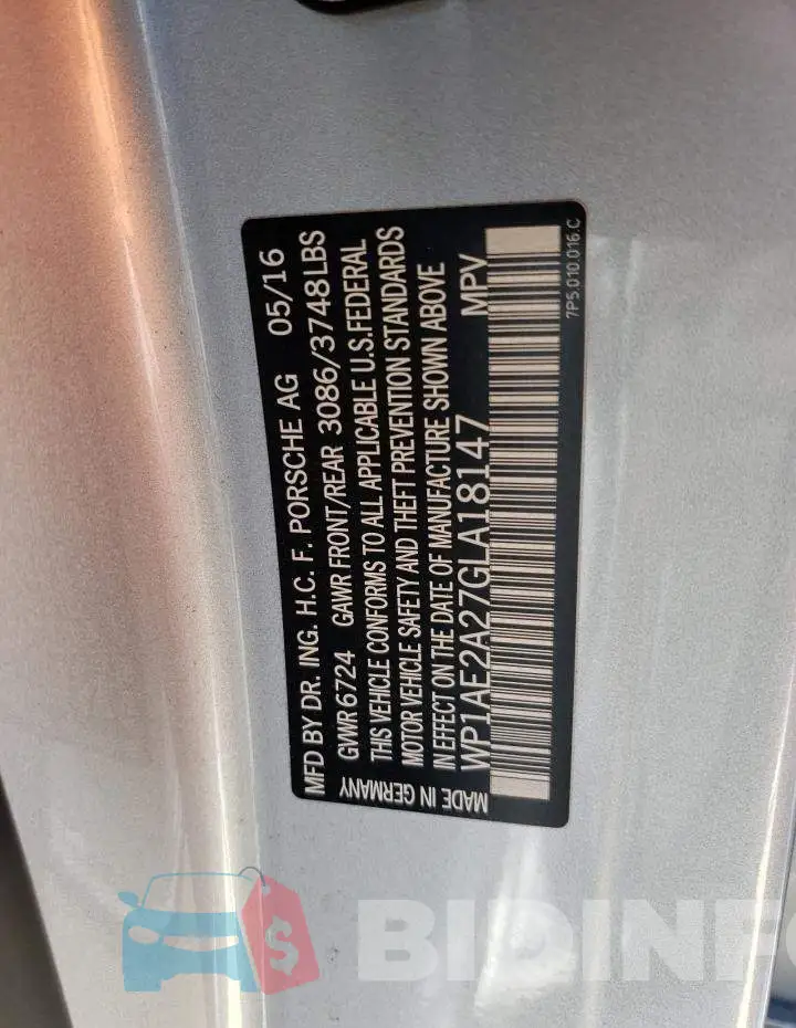 WP1AE2A27GLA18147 Photo# 13