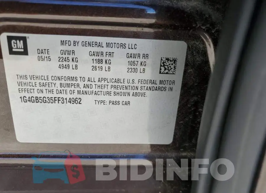 1G4GB5G35FF314962 Photo# 13