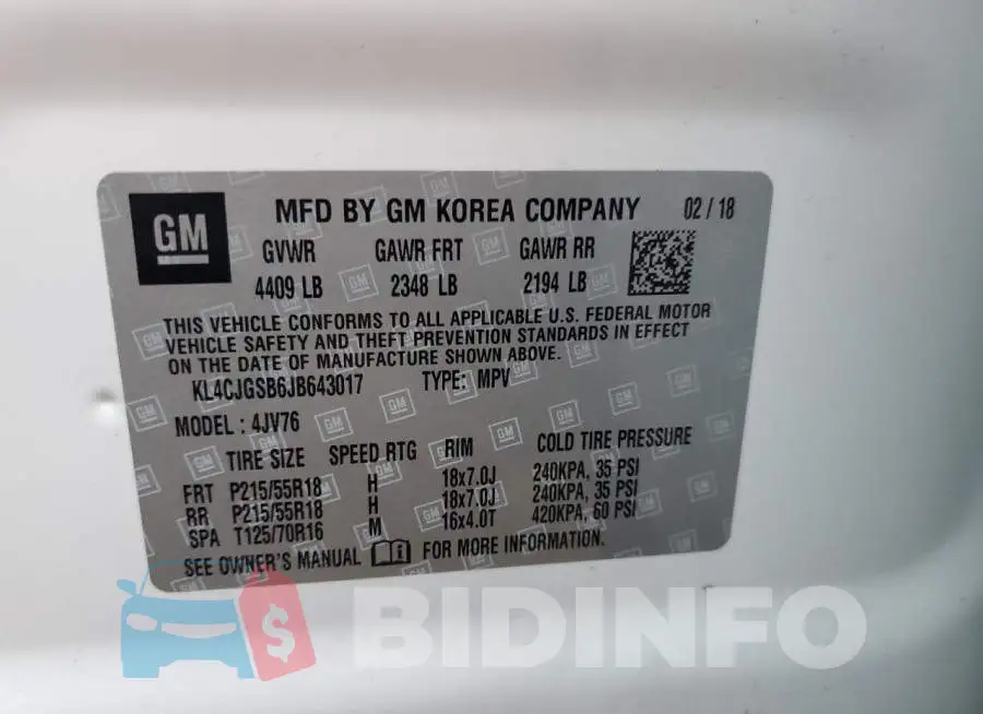KL4CJGSB6JB643017 Photo# 13