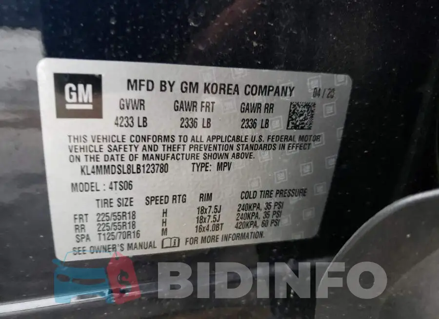 KL4MMDSL8LB123780 Photo# 13