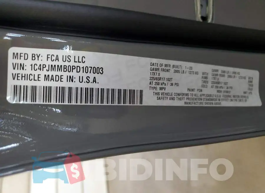 1C4PJMMB0PD107003 Photo# 12