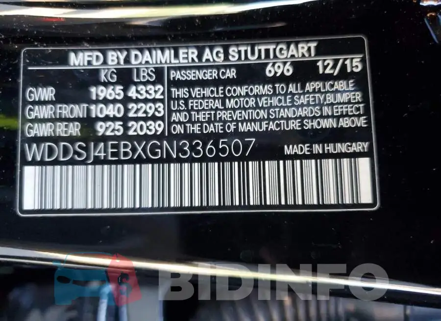 WDDSJ4EBXGN336507 Photo# 13