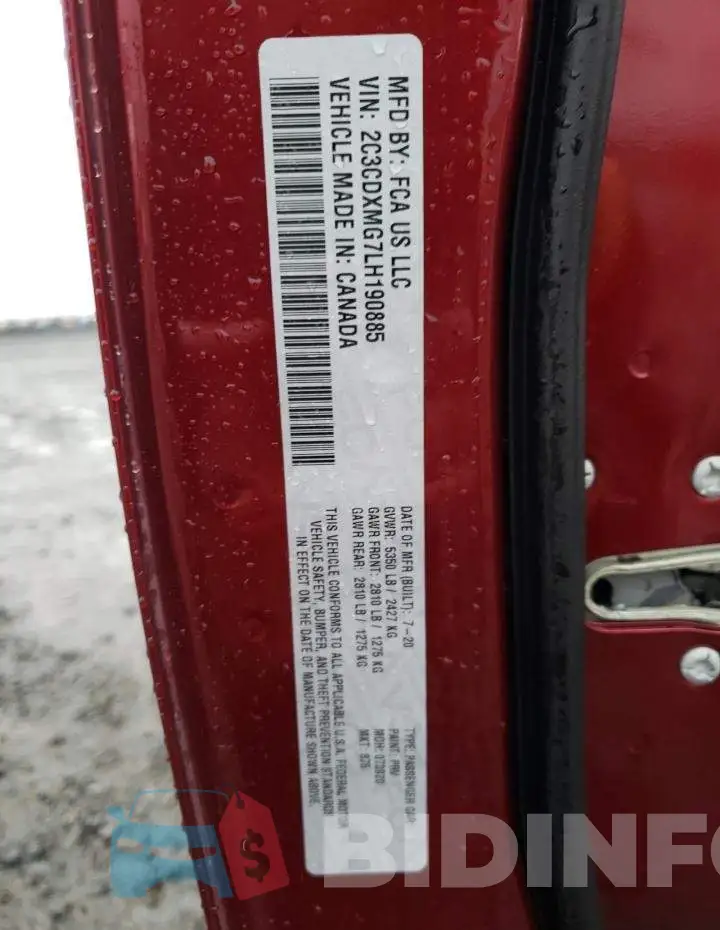 2C3CDXMG7LH190885 Photo# 12