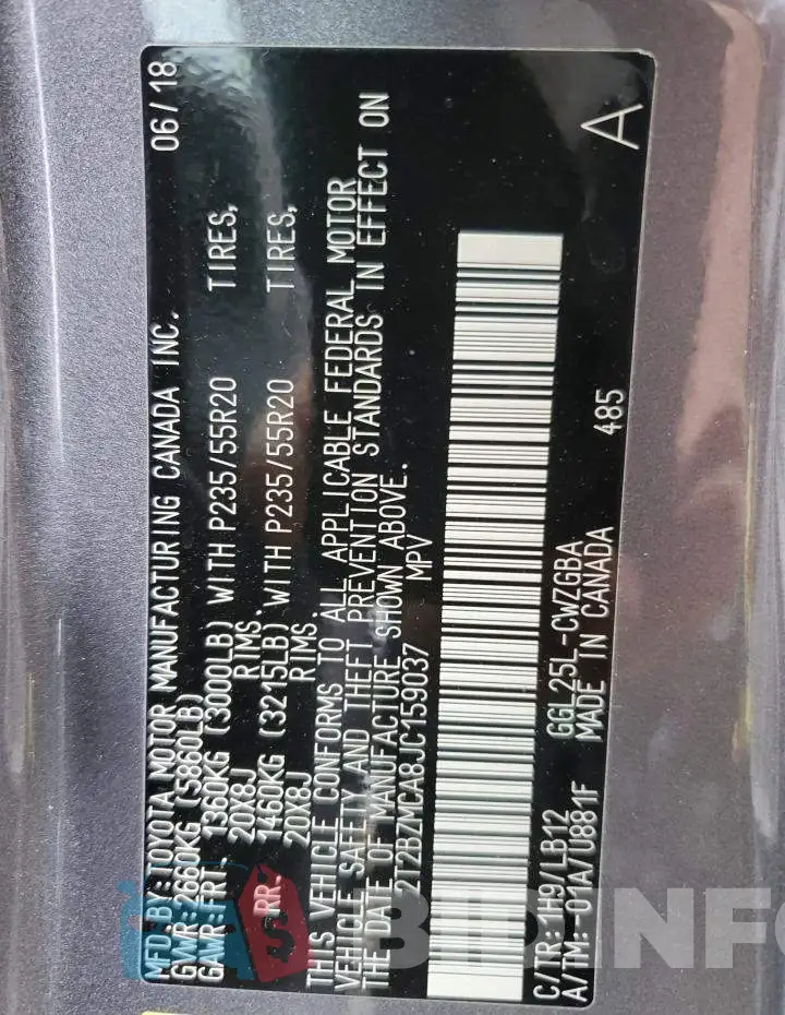 2T2BZMCA8JC159037 Photo# 13