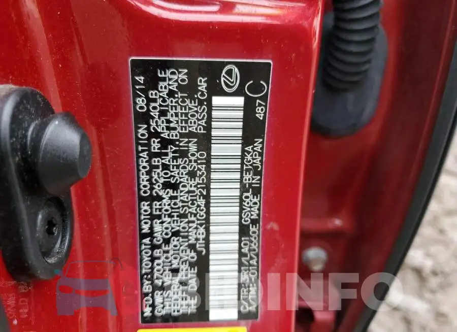 JTHBK1GG4F2153410 Photo# 12