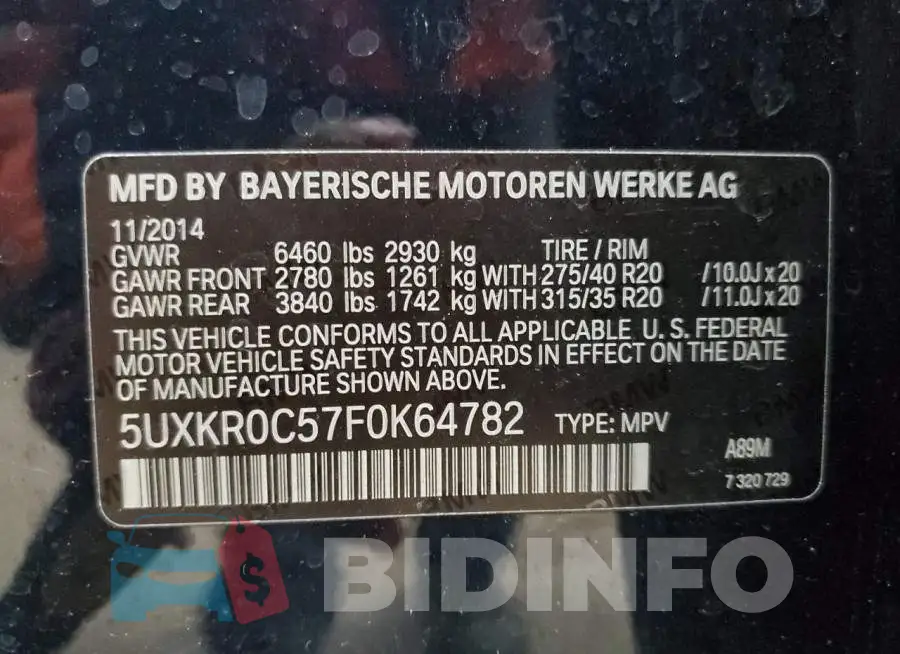 5UXKR0C57F0K64782 Photo# 13