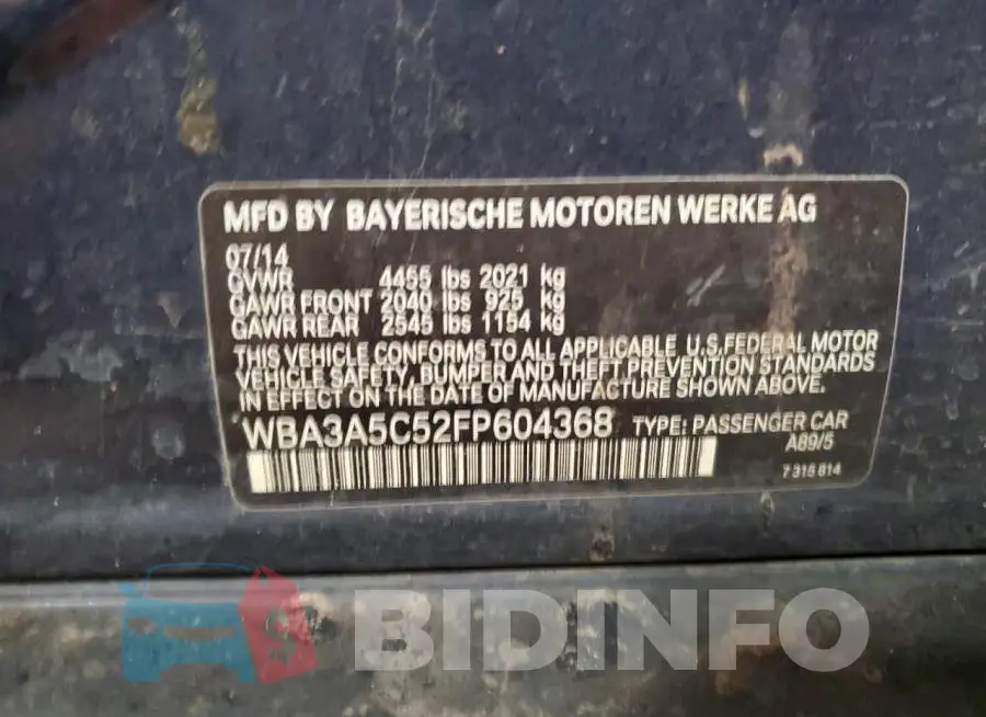 WBA3A5C52FP604368 Photo# 12