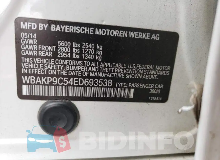 WBAKP9C54ED693538 Photo# 13