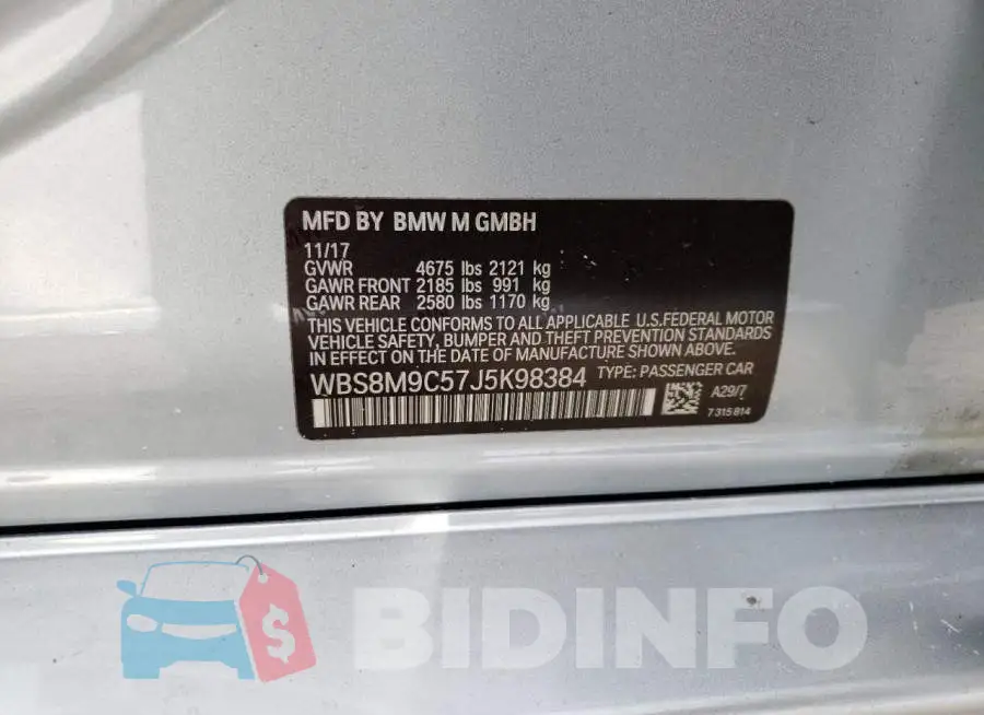 WBS8M9C57J5K98384 Photo# 13