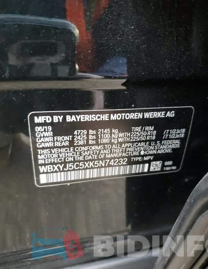 WBXYJ5C5XK5N74232 Photo# 12