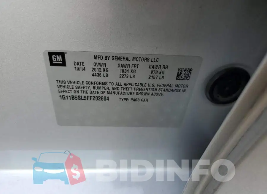 1G11B5SL5FF202804 Photo# 12