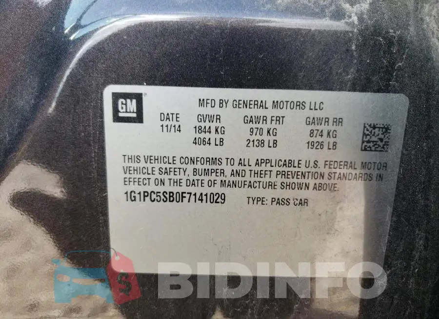 1G1PC5SB0F7141029 Photo# 12