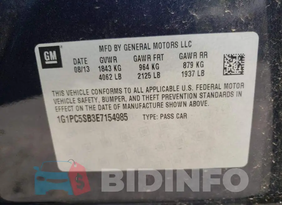 1G1PC5SB3E7154985 Photo# 12