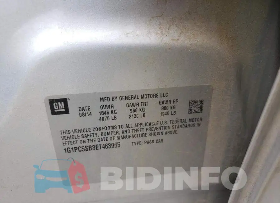 1G1PC5SB8E7463965 Photo# 10