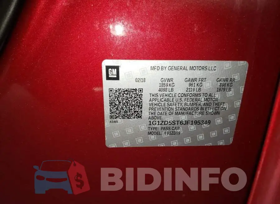 1G1ZD5ST6JF195349 Photo# 12
