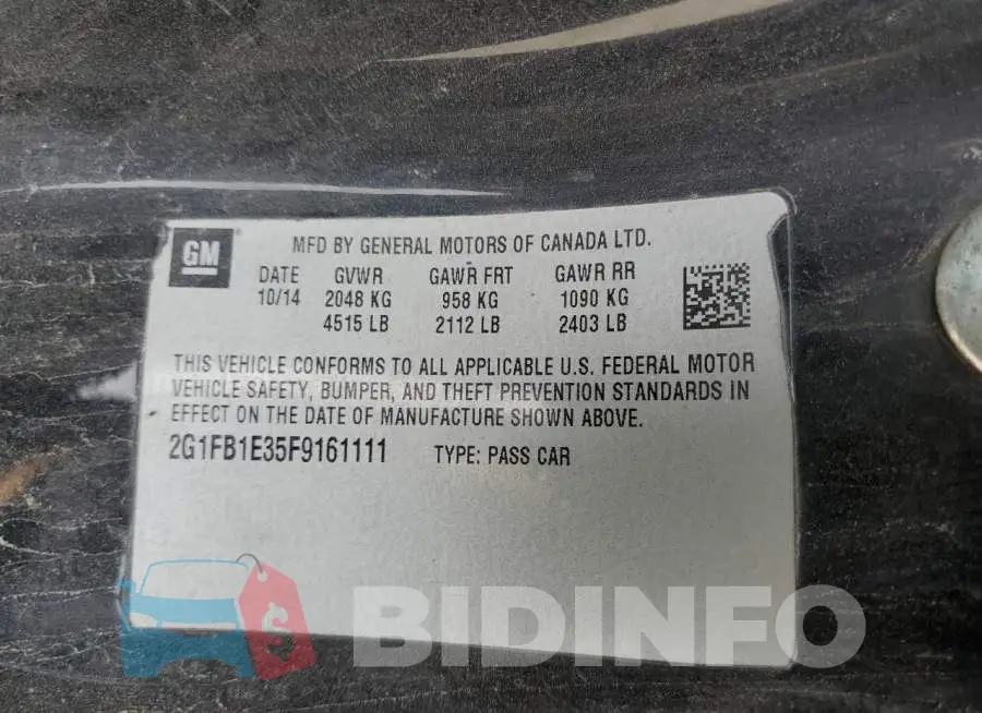 2G1FB1E35F9161111 Photo# 12