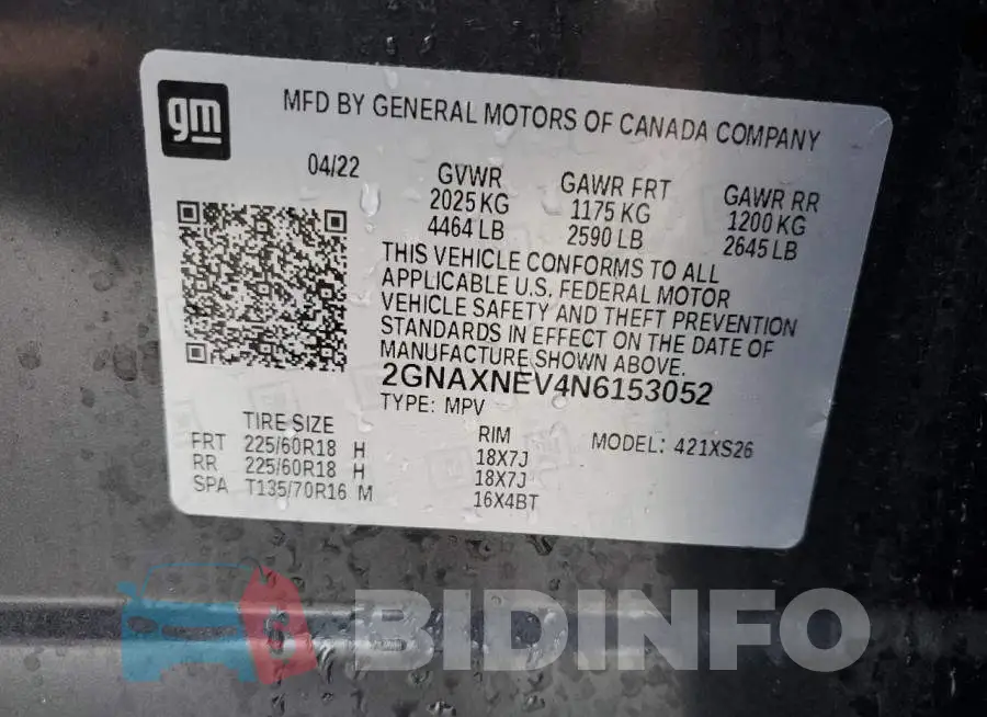 2GNAXNEV4N6153052 Photo# 13
