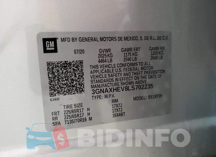 3GNAXHEV8LS702235 Photo# 13