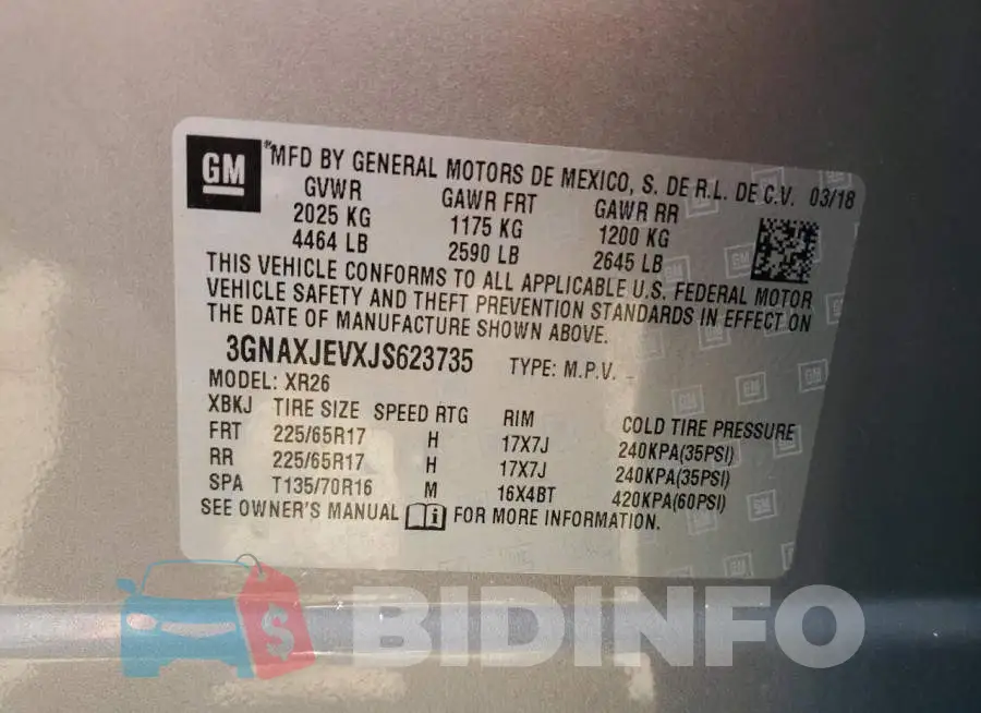 3GNAXJEVXJS623735 Photo# 14