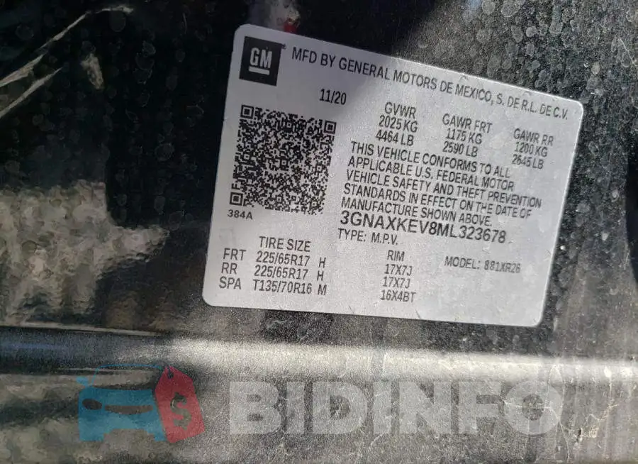 3GNAXKEV8ML323678 Photo# 13