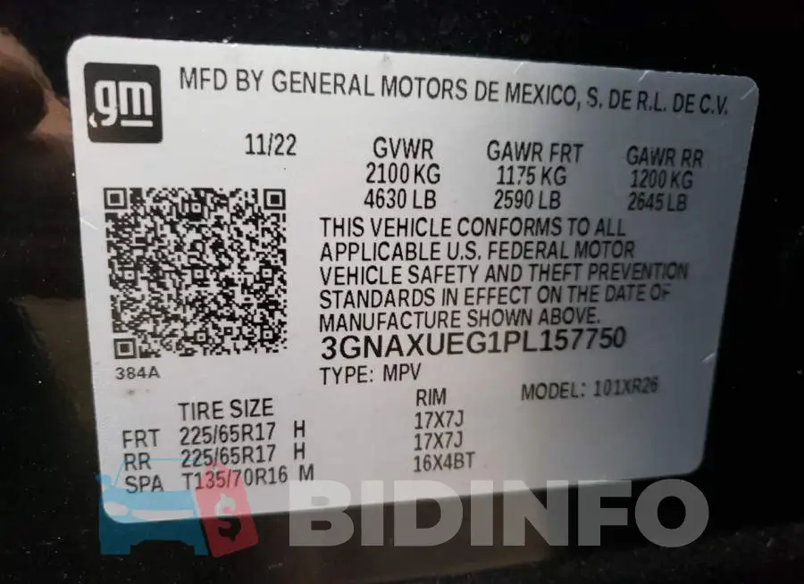 3GNAXUEG1PL157750 Photo# 13
