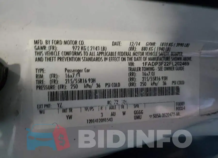 1FADP3F22FL202469 Photo# 12