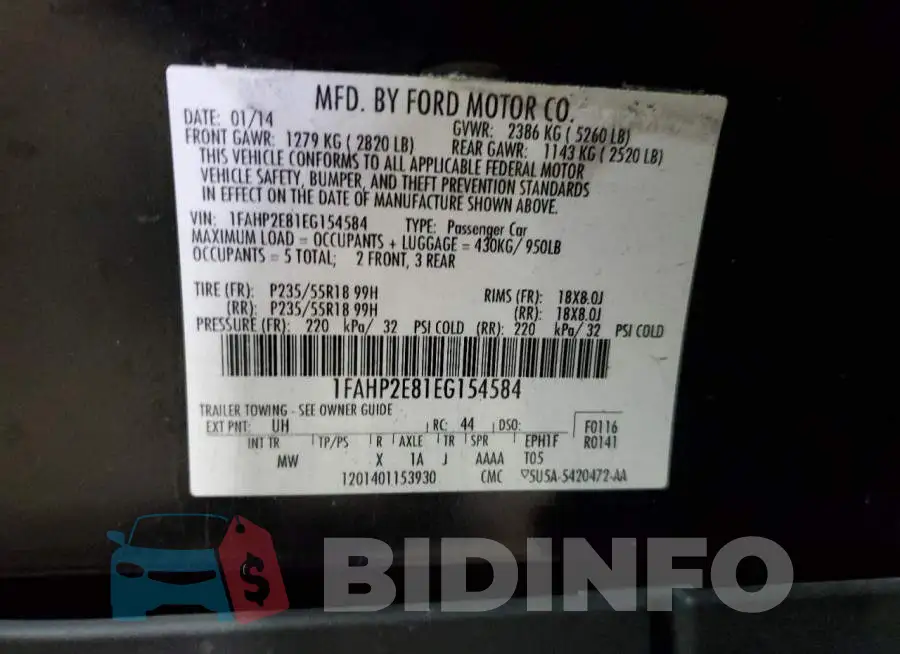 1FAHP2E81EG154584 Photo# 12
