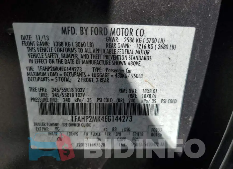 1FAHP2MK4EG144273 Photo# 12