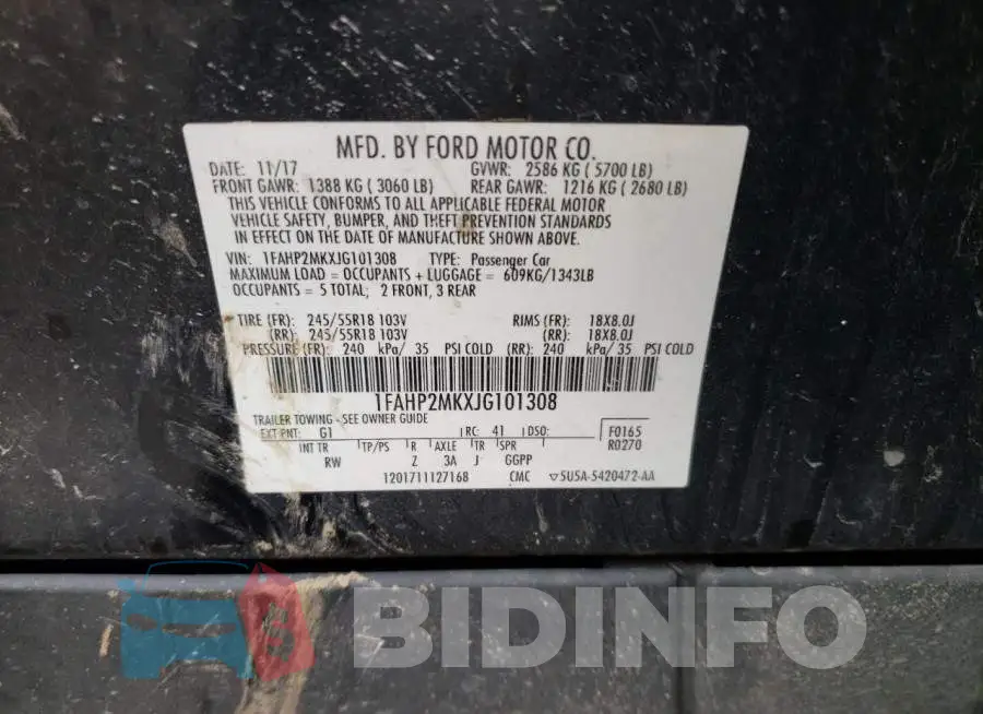 1FAHP2MKXJG101308 Photo# 12