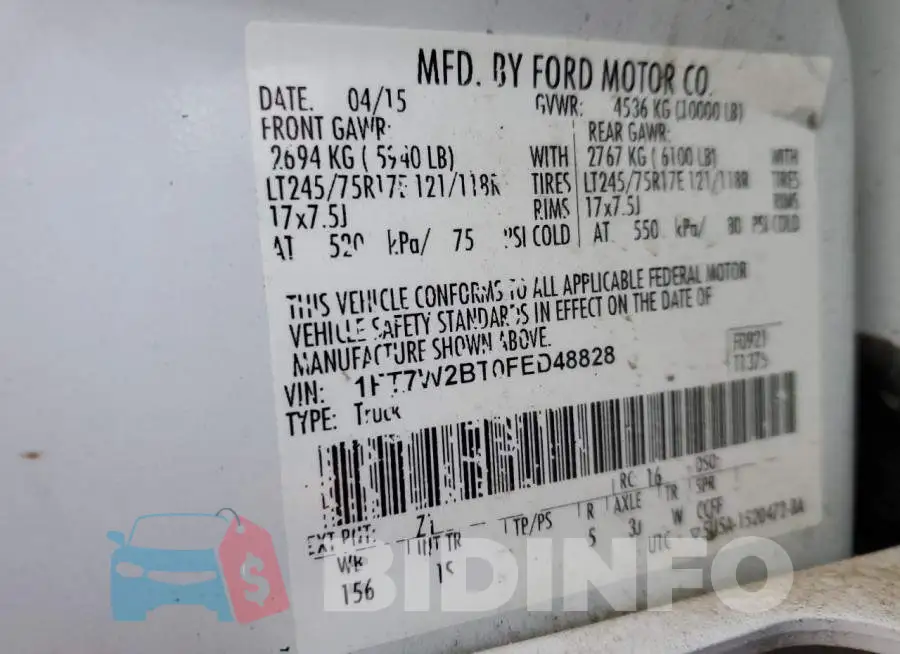 1FT7W2BT0FED48828 Photo# 12