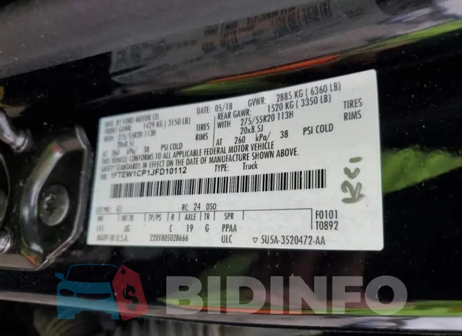 1FTEW1CP1JFD10112 Photo# 12