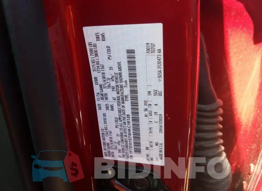 1FTEW1EF8HKC18128 Photo# 10