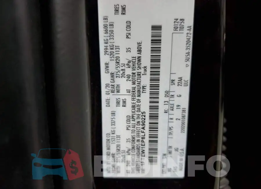 1FTEW1EP8LFA90225 Photo# 12