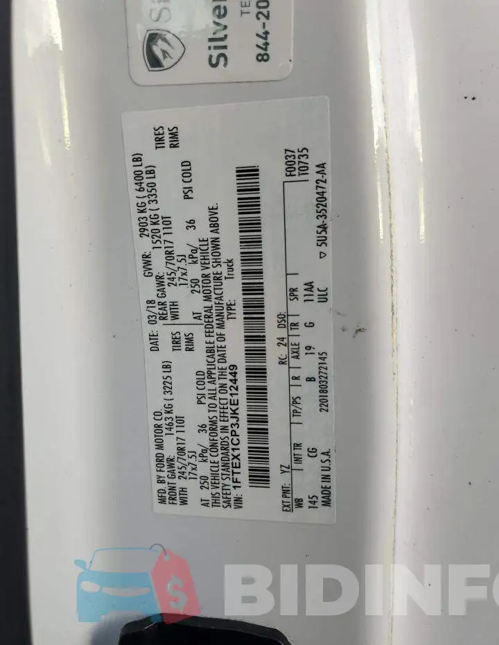 1FTEX1CP3JKE12449 Photo# 12