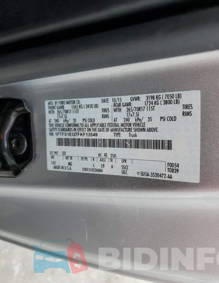 1FTFX1EG7FKF13549 Photo# 13